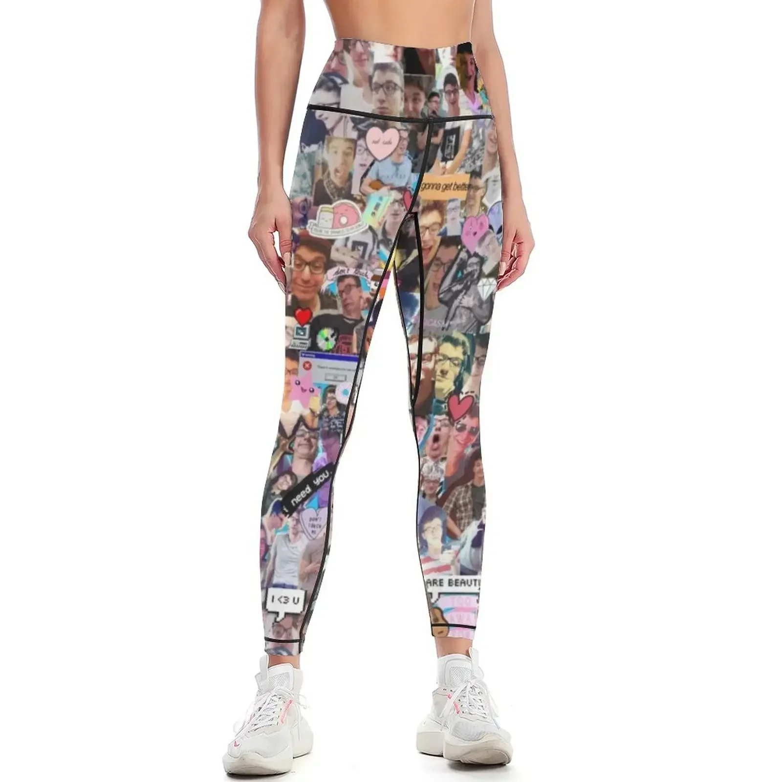 

AJR Ryan Collage Leggings active wear push up legging gym sportswear woman workout shorts Womens Leggings