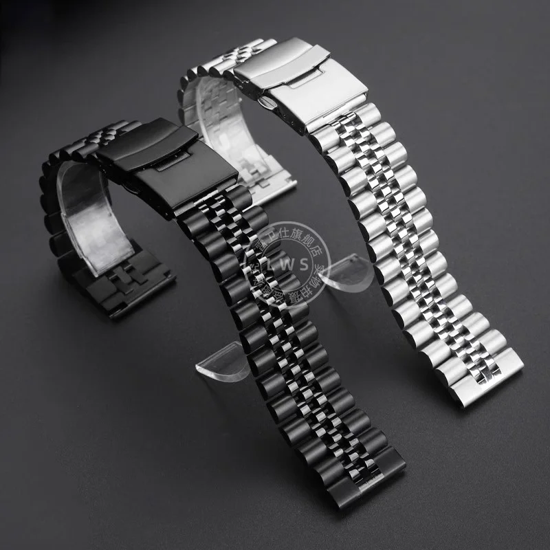 18/19/20mm 22mm Solid Stainless Steel For Seiko SRPD63K1 SKX007 009 for Jubilee Strap Metal Silver Bracelet Universal Watchband