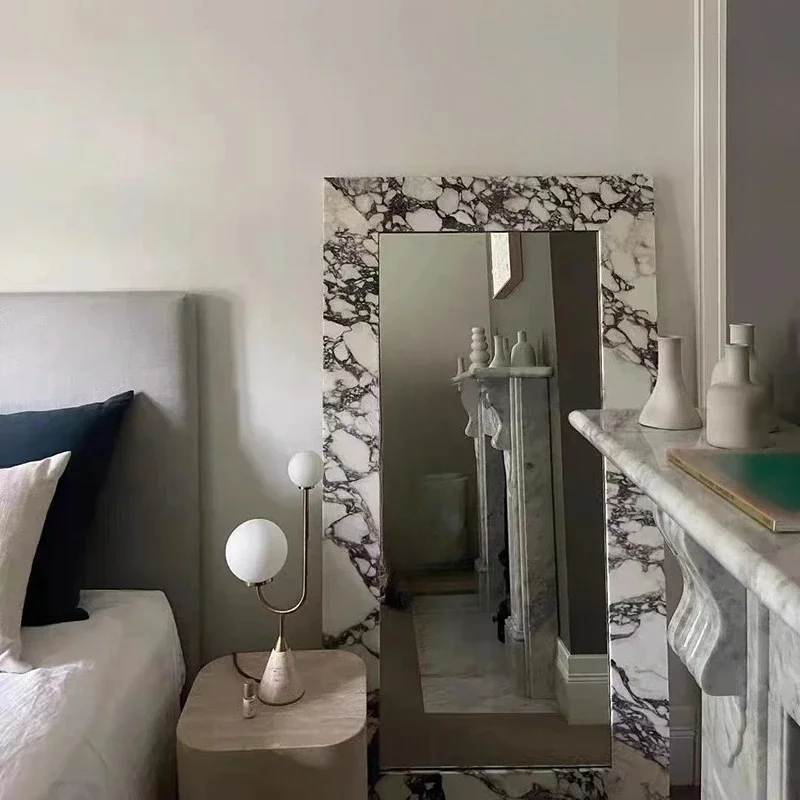 JJ Marble full-body mirror clothing store fitting floor mirror American floor-to-ceiling large mirror light luxury home