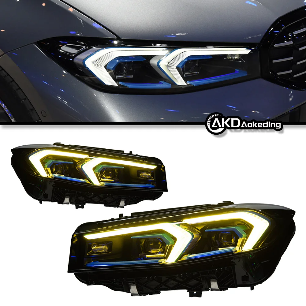 

For BMW 3 Series G28 19-24 year headlight assembly G20 old and new golden angel eye LED daytime running light