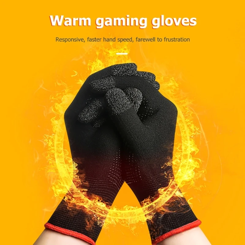 2pcs winter warm Full Finger Glove Hand Cover Controller di gioco per PUBG guanti con maniche a pollice da gioco antigraffio a prova di sudore