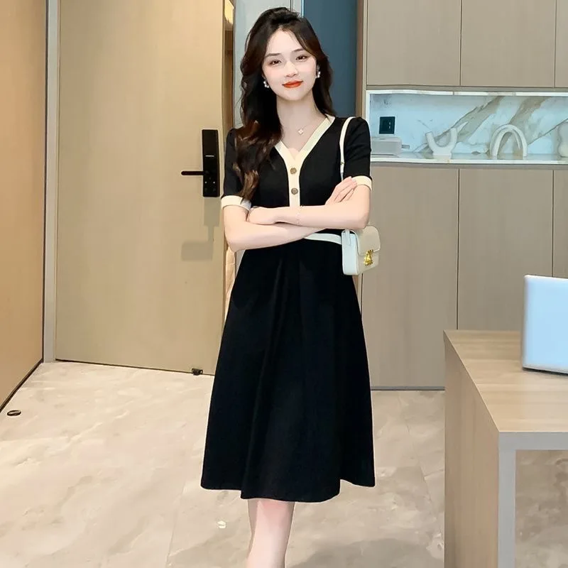 

Plus Size Women's Fashion Little Style Socialite Dress2025Hot-Selling Summer New Two-Piece Plus SizemmWaist-Cinching