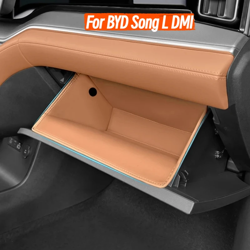 

For BYD Song L DMI Car Co-pilot Storage Bag Pocket Glove Box Protective Scratch Resistant Pad Leather Storage Box Accessories