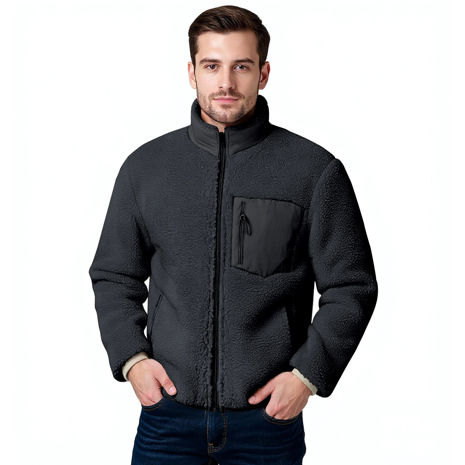 

Men'S Fleece Outdoor Warm Fleece Jacket Hooded Coat Jacket Men'S New Autumn Winter Plush Jacket Warm Coat Jacket Chaquetas Hombr