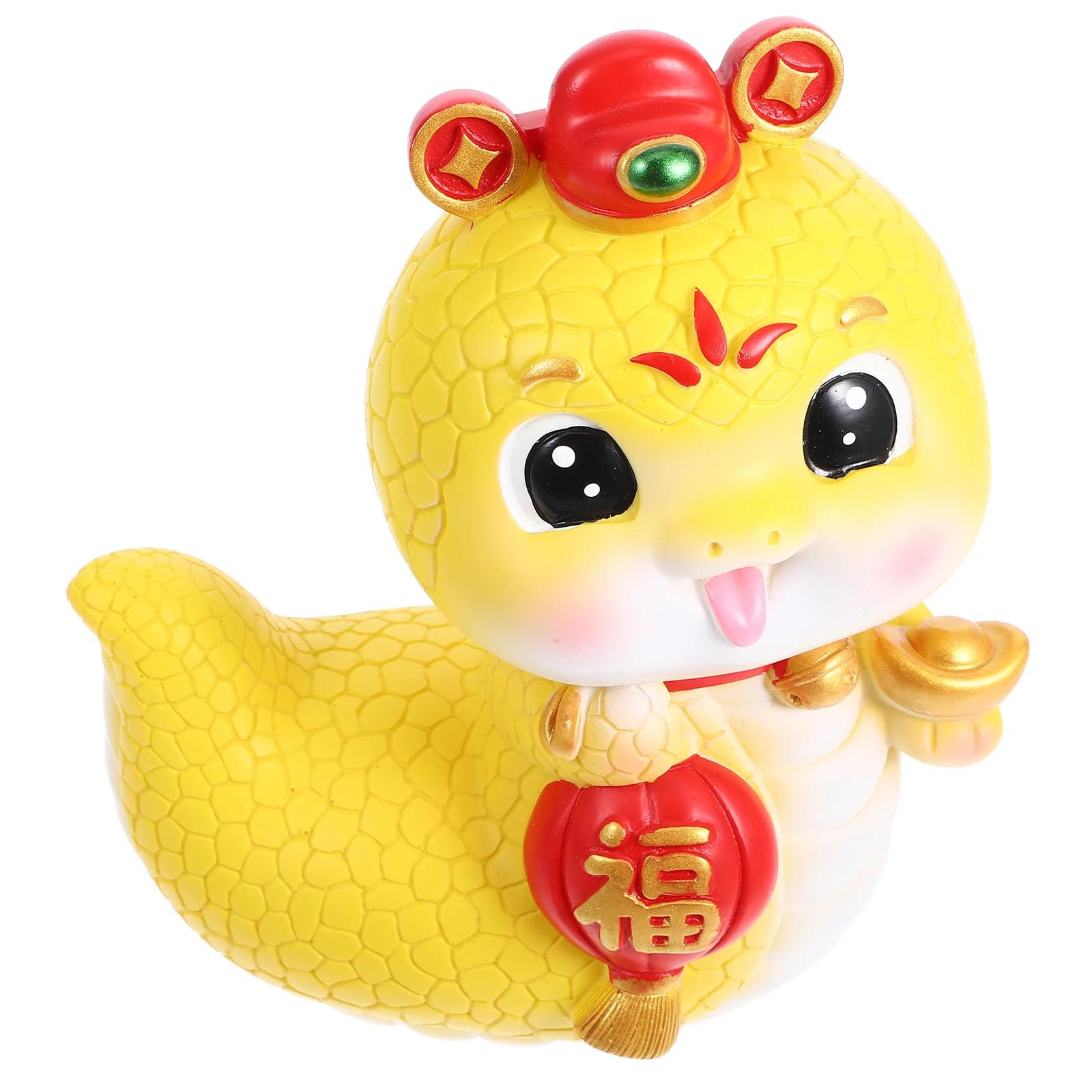 Snake Piggy Bank Saving Pots Resin Figurine Chinese New Year 2025 Statue Lunar Decoration Home Coin Animal Money Jars