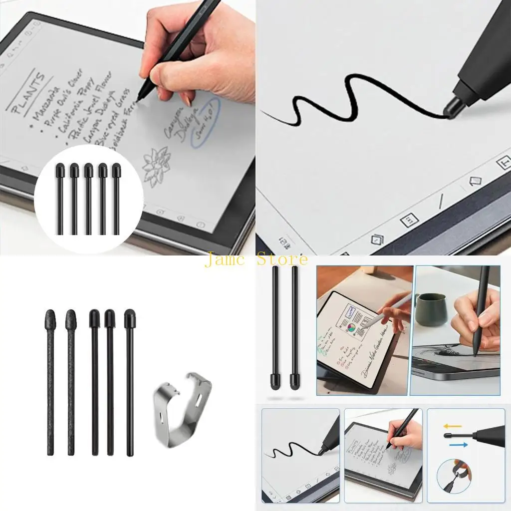 

LX0B 5Piece Soft Touching Replacement Nibs for Styluses Pen with Convenient Clip