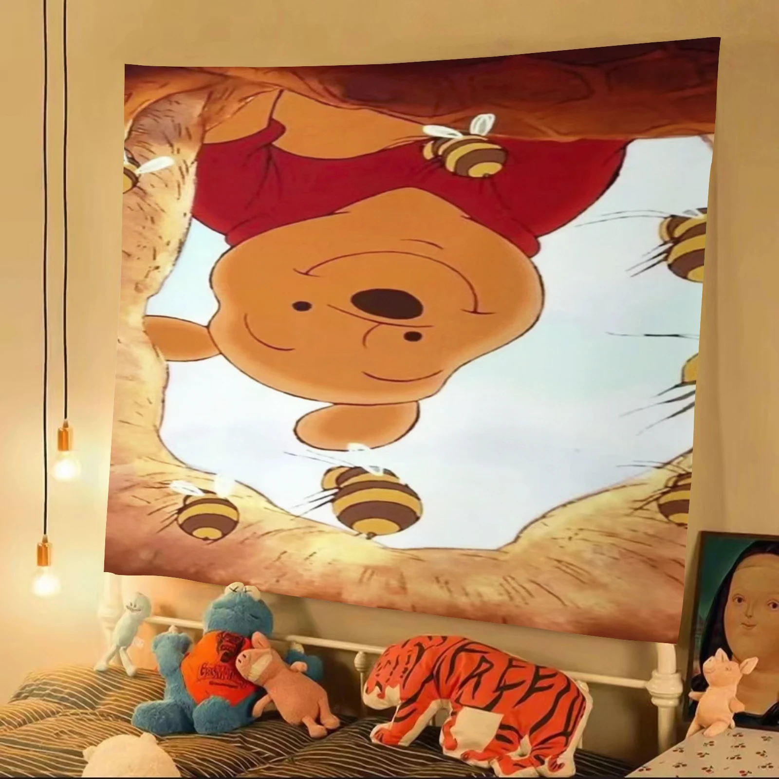 

Winnie the Pooh Cartoon Tapestry HD printing Bedroom Living Room Decoration Canvas Various Patterns, Wall Painting Background