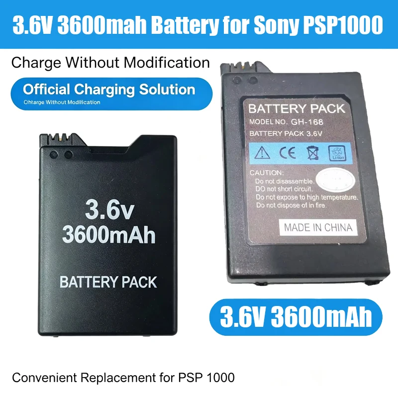 New 3.6V 3600mah PSP1000 Battery for Sony PSP 1000 first-generation PSP Game Console Rechargeable Lithium Built-in Batteries