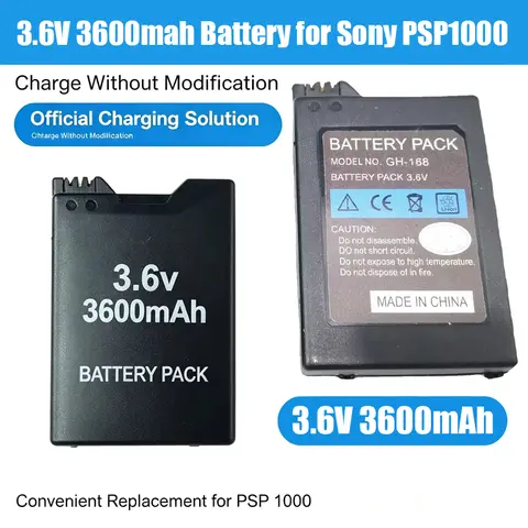 New 3.6V 3600mah PSP1000 Battery for Sony PSP 1000 first-generation PSP Game Console Rechargeable Lithium Built-in Batteries