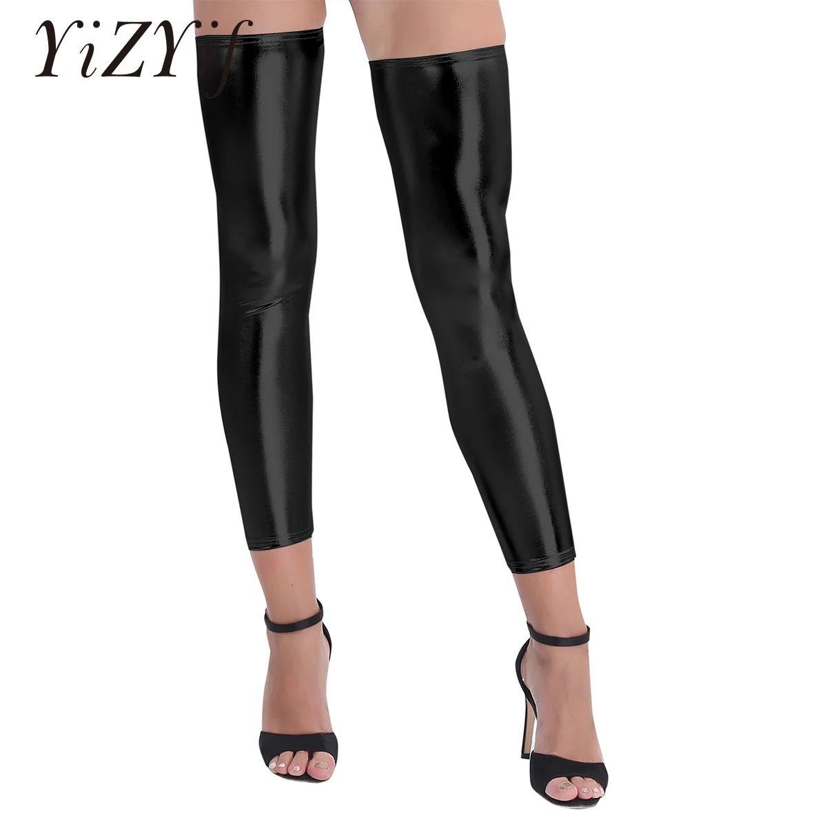 YiZYiF Sexy Women Tights Stockings Wetlook Shiny Stocking Club wear Stretchy Footless Thigh-high Tights Stockings Sexy Costumes