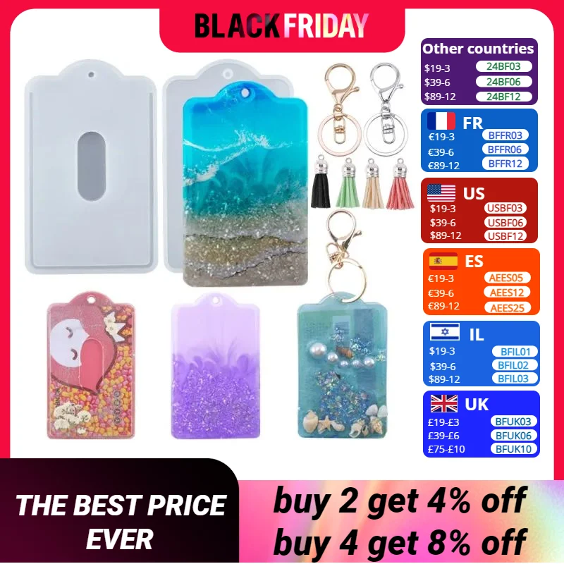 1 Set Card Cover Resin Mold DIY Epoxy Resin Card Holder UV Glue Silicone Mould For Card Storage Jewelry Making Handmade Crafts