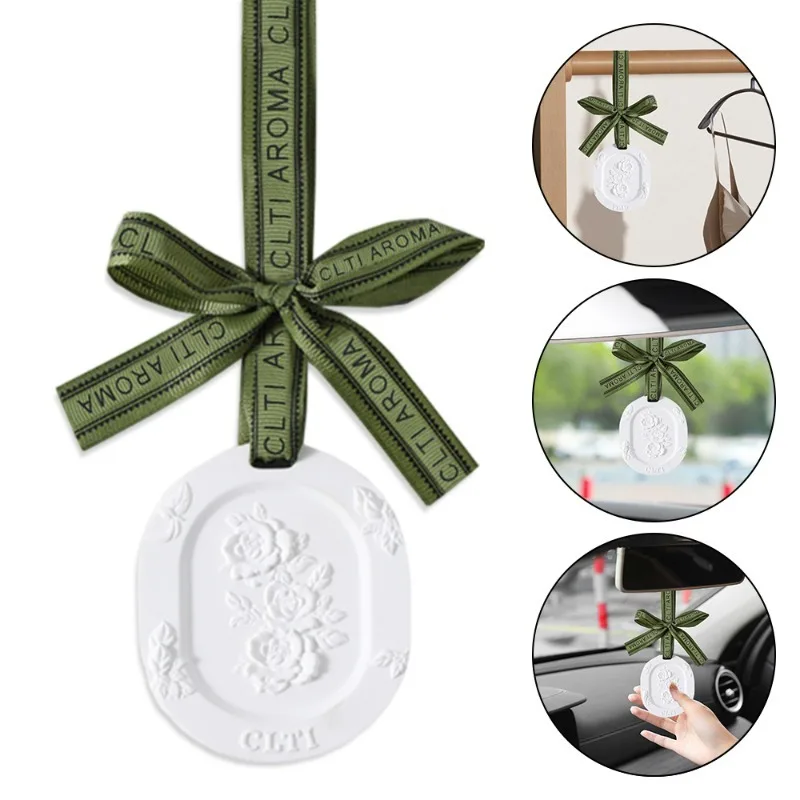 Solid Air Freshener Air Purifying Balm Aromatherapy Plaster Wax Tablet Wardrobe Deodorizer Aromatic Car Rearview Mirror Pendant