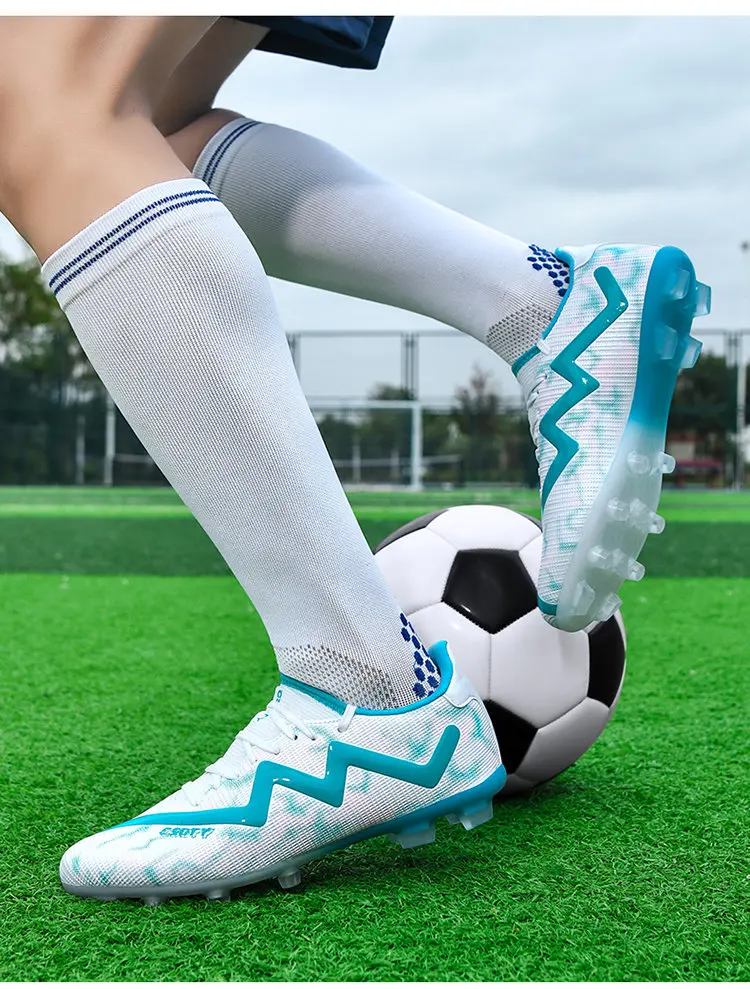 Original Marke blau Herren profession elle Fußballs chuhe Rasen rutsch feste Fußballs chuhe für Männer Schnürung Low Cut Fußball Turnschuhe männlich – Detail 11