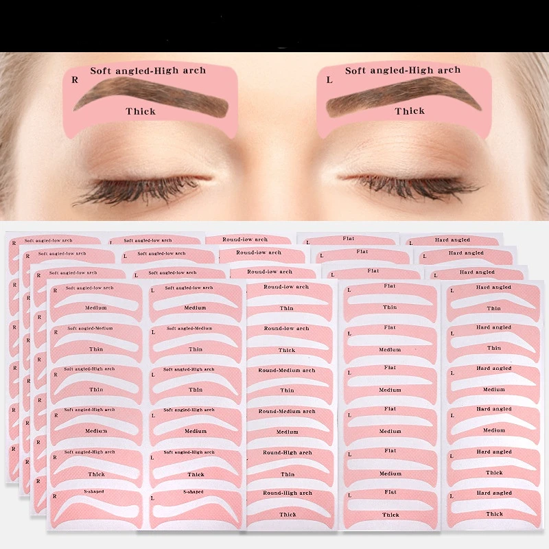 4 Sheet/set Reusable Eyebrow Shaper DIY  Eyebrow Stamp Sticker Card Eye Makeup Stencils Ruler Brow Definer Shaping Tool 2023 New