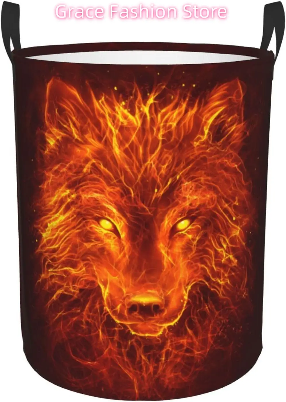 

Корзина для белья Red Flame Wolf Head, ткань Оксфорд, складная корзина для белья, корзина для хранения с ручкой для кухни, спальни, гостиной