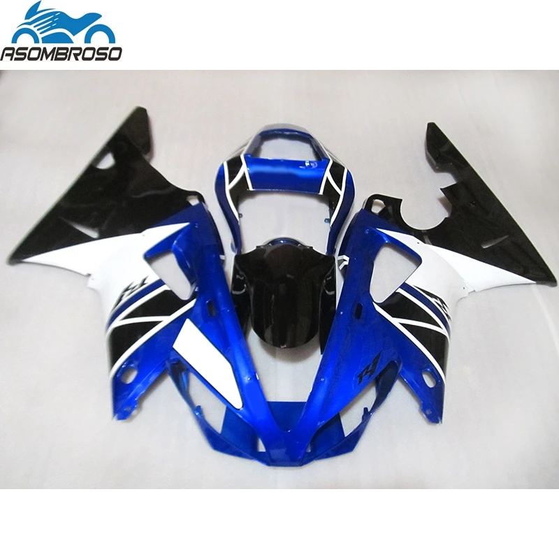 

Лидер продаж обтекателей кузова мотоцикла для YAMAHA R1, комплект обтекателей 2000 2001, синий, белый, черный, пластиковый комплект обтекателей YZFR1 00 01 HJ06