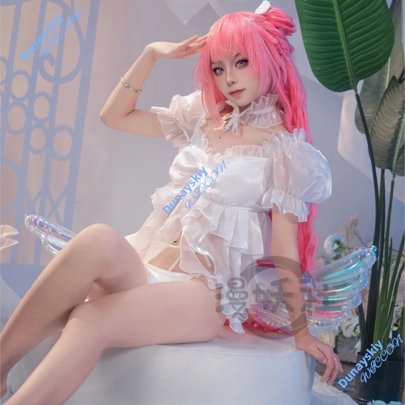 NIKKE دوروثي النصر آلهة أنيمي تأثيري حلي مثير المرأة الأبيض ملابس السباحة شو شعر مستعار الصيف كرنفال ملابس السباحة الزي