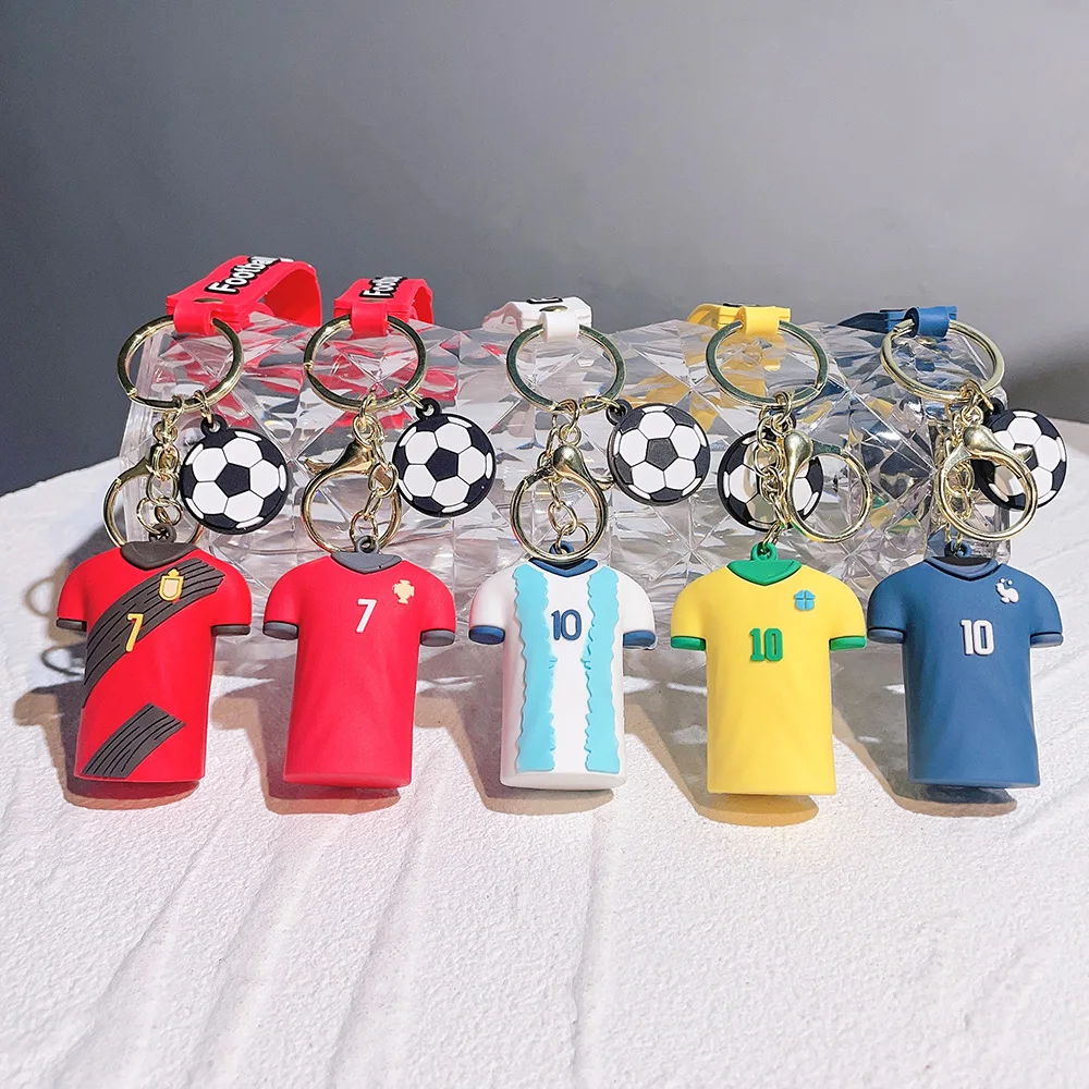 No.7 10 Football Jersey Couple Keychains Sports Themed Backpack Pendants Car Keychains Dolls Accessories