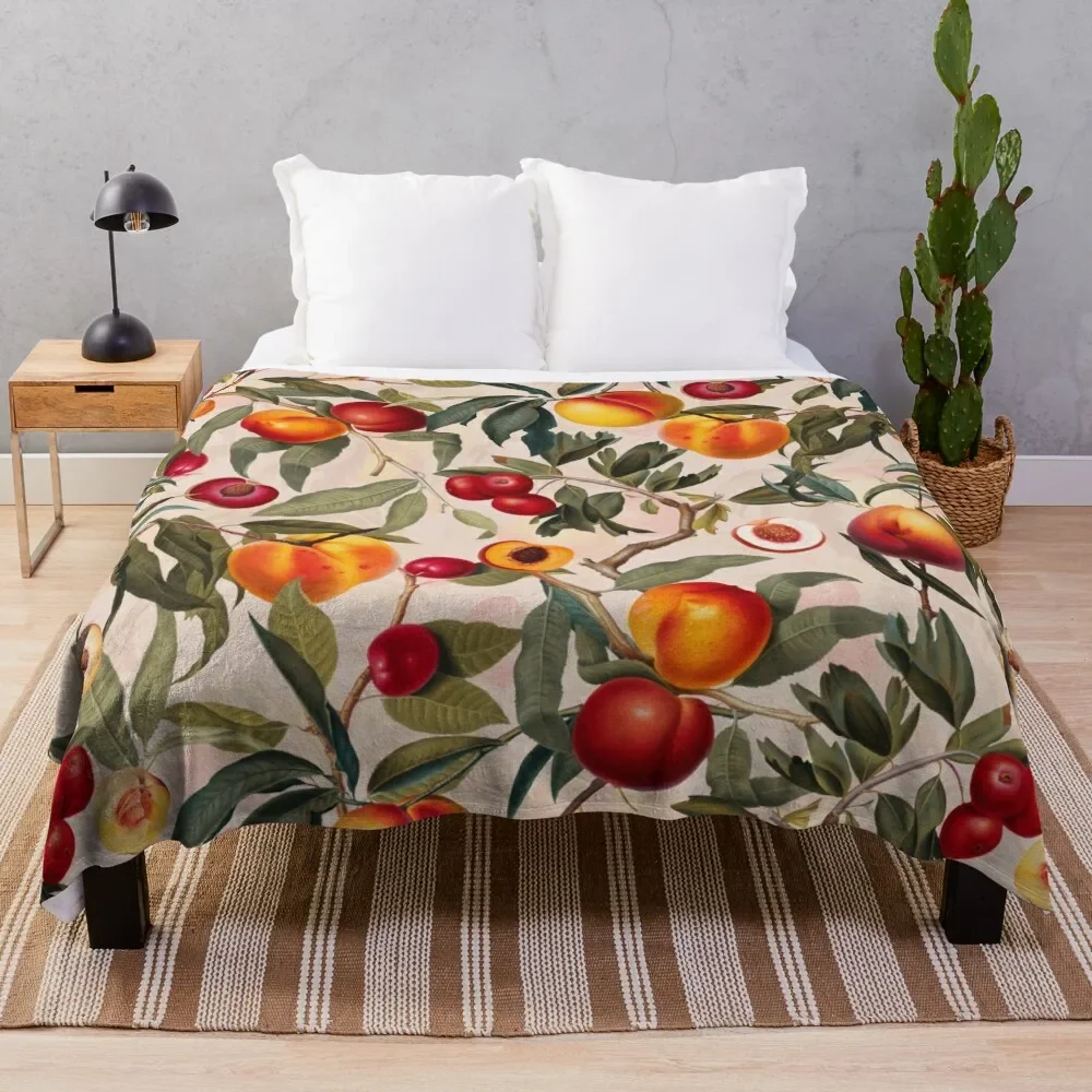 

Vintage Fruit Pattern XXIII Throw Blanket wednesday Shaggy Soft Beds Blankets