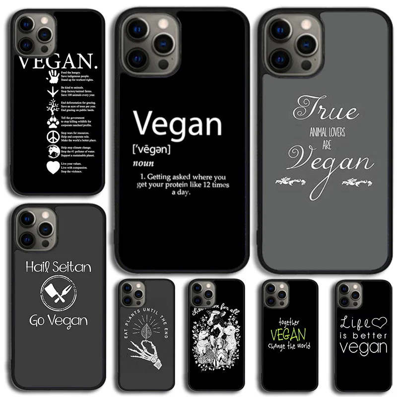 LOVE VEGGIE Vegetarian Quotes VEGAN FOOD Phone Case For iPhone 15 16 14 XR XS 11 12 13 Mini Pro MAX Plus