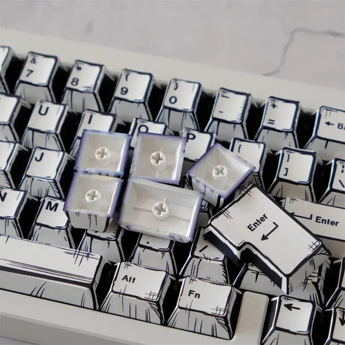 Imagen 2 del producto Juego de teclas con tema cómico de 151 teclas, tapa de teclado estilo Manga PBT, perfil de cereza, tecla para juegos para teclado mecánico 1.5u Alt