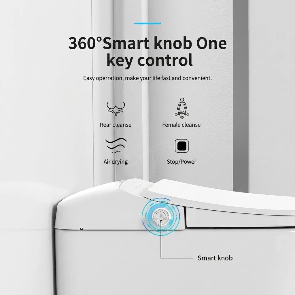 Watermark Certified Electric Smart Toilet Remote Control Intelligent Indicator Foot Sensor Automatic Lid Opening Floor Mounted