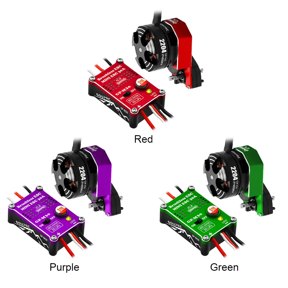 2204 2400KV Brushless Outrunner Motor with Transmission & 30A Brushless Mini ESC for SCX24 RC Crawler Axial 1/24 RC Car Truck