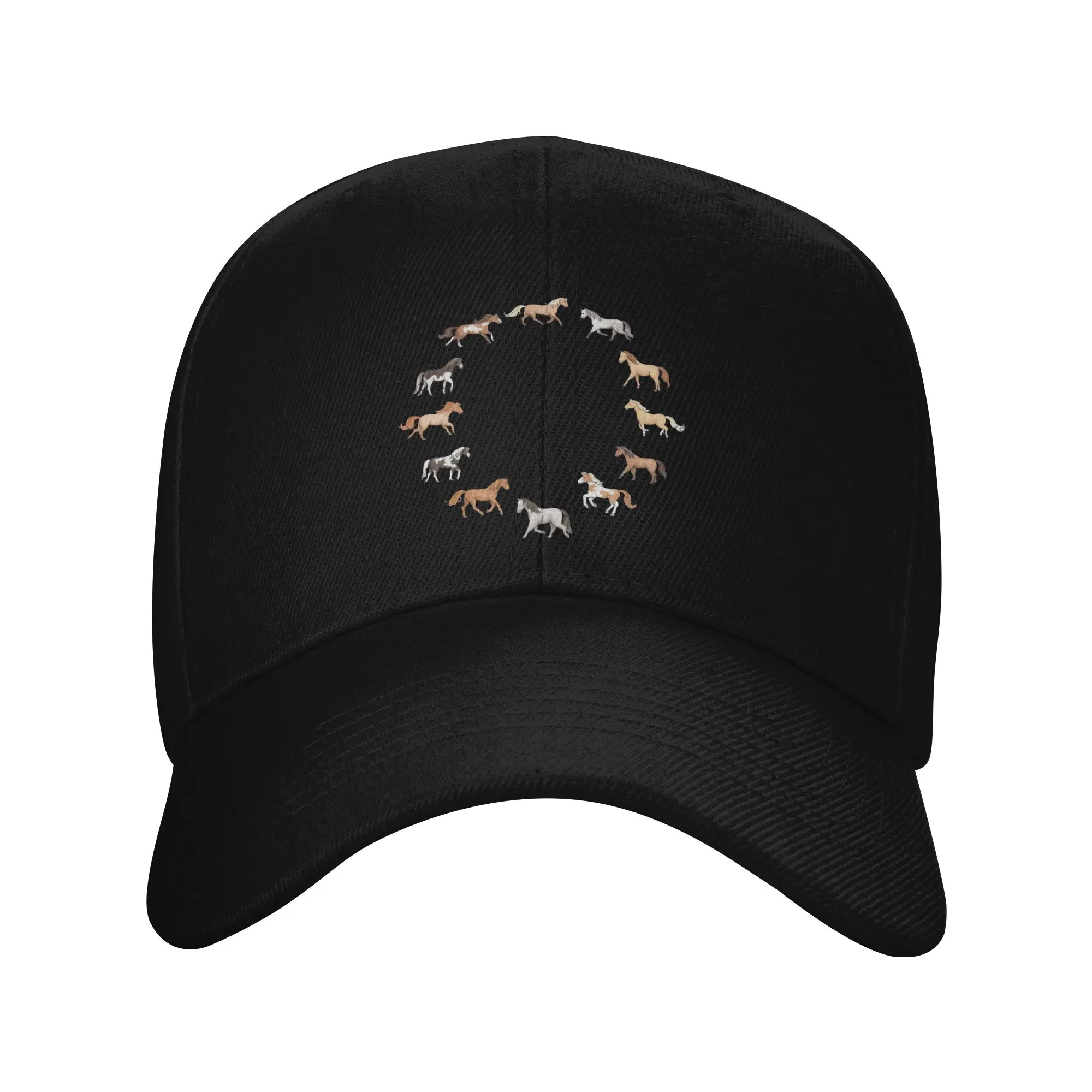 Horses with different coat colours and markings Trendy Baseball Cap Farm Work Solid Color Casual Hat