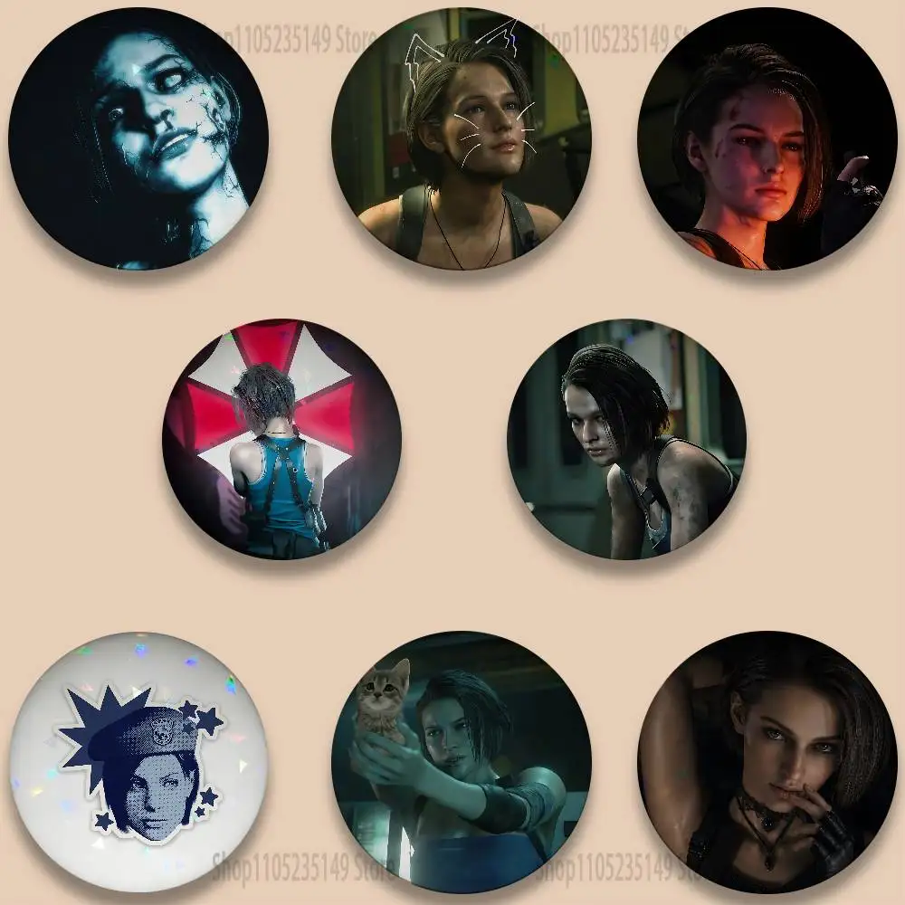 Jill Valentine R-Resident E-Evil 25mm 75mm 44mm 58mm 32m Coin Badges Personalized Handmade Round Brooches Pins Accessory