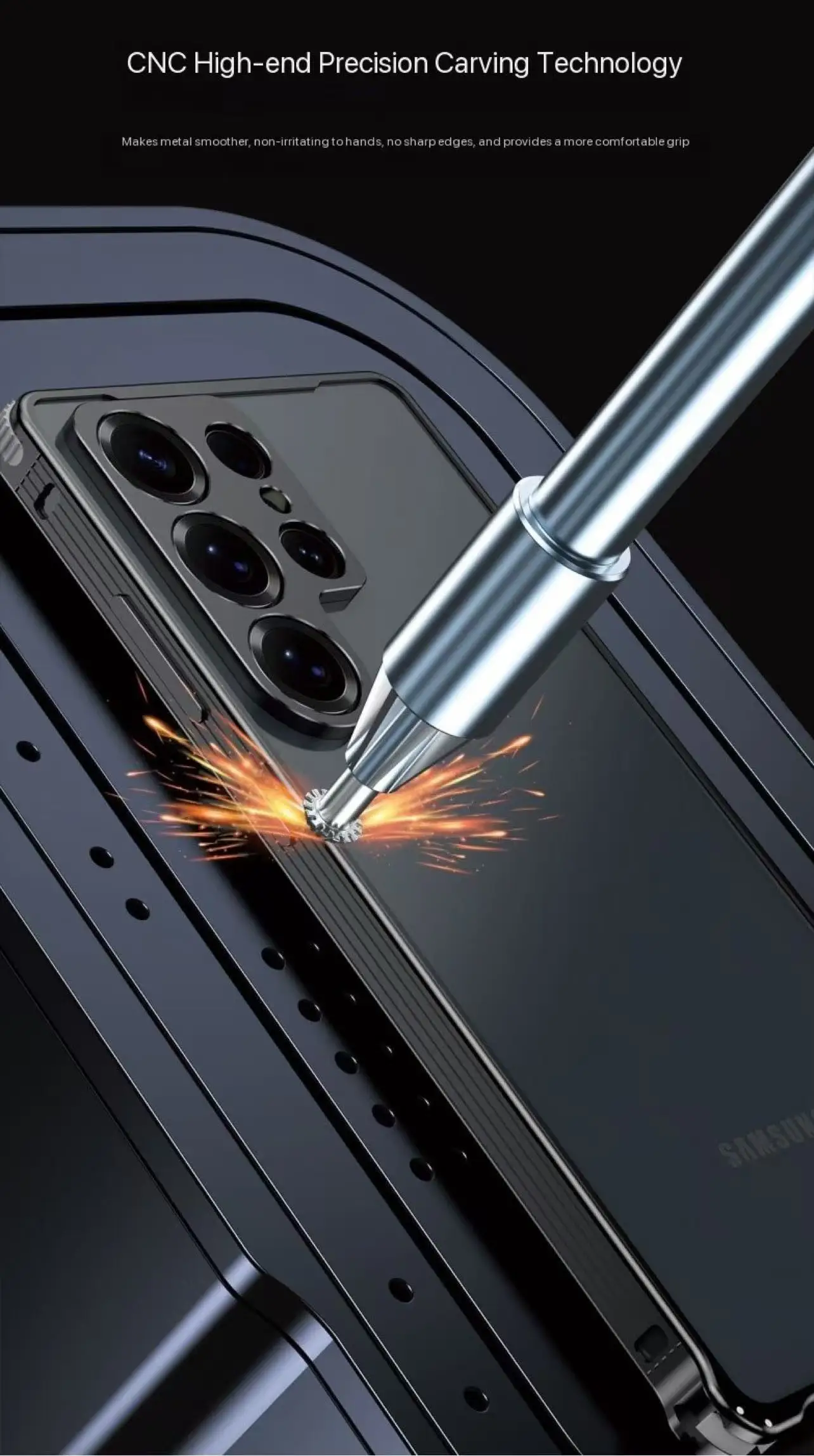Rahmen Aluminium Metall Bumper Telefon Fall Für Samsung Galaxy A56 A36 5G S24 S25 Ultra Plus Stoßfest Wärmeableitung objektiv Abdeckung – Detail 6