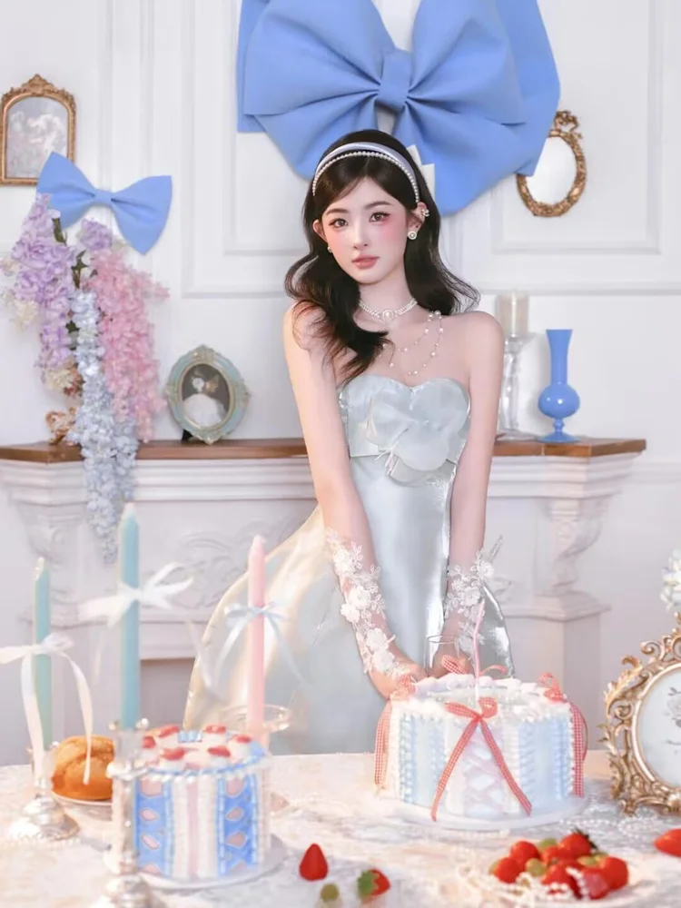 

Birthday Theme Creamy Style Dress Atmosphere Girl Portrait Art Photography Clothing New Arrival Korean Style Studio Dress