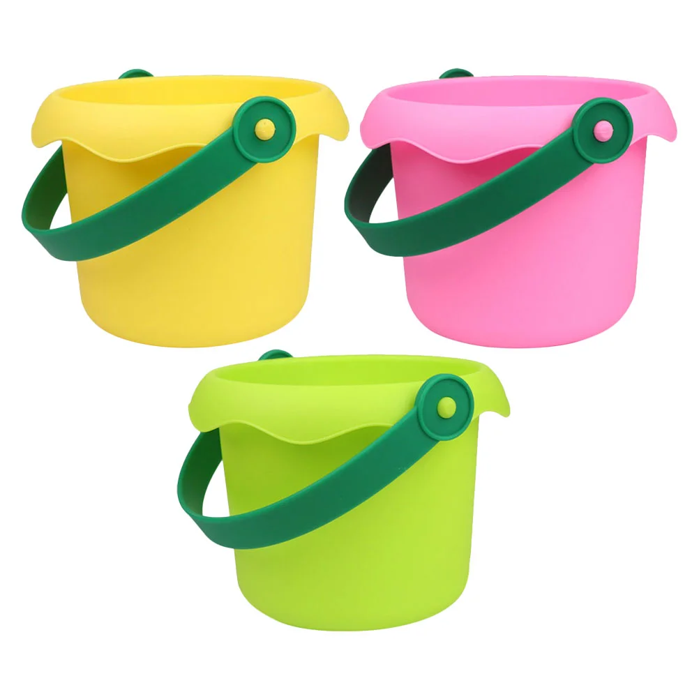 

3 Pcs Playing with Sand Sandcastle Beach Bucket Child Buckets Toy Plastic Small