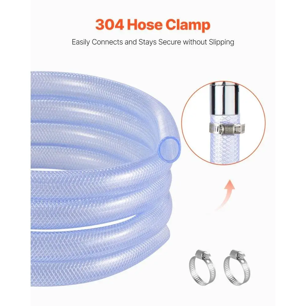 Clear Braided Vinyl Tubing 3/4 Inch ID 19/20 Inch OD 10 Feet Flexible PVC Hose for Water Air and Fluid Transfer