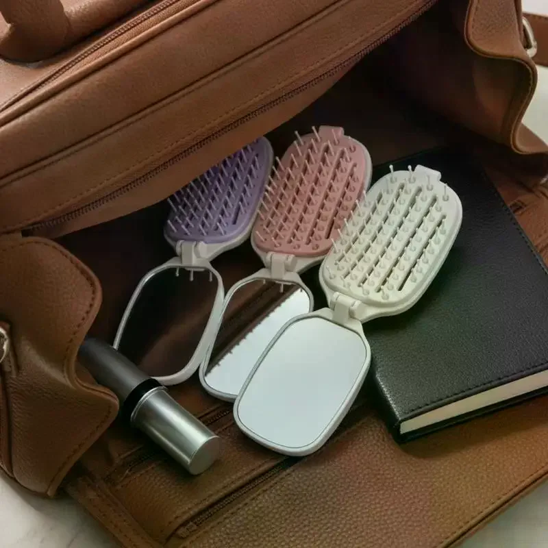 Foldable Pork Rib Comb Automatic Cleaning Tangle Free Hair Comb for Long Hair Achieve High Crown Fluffy Style