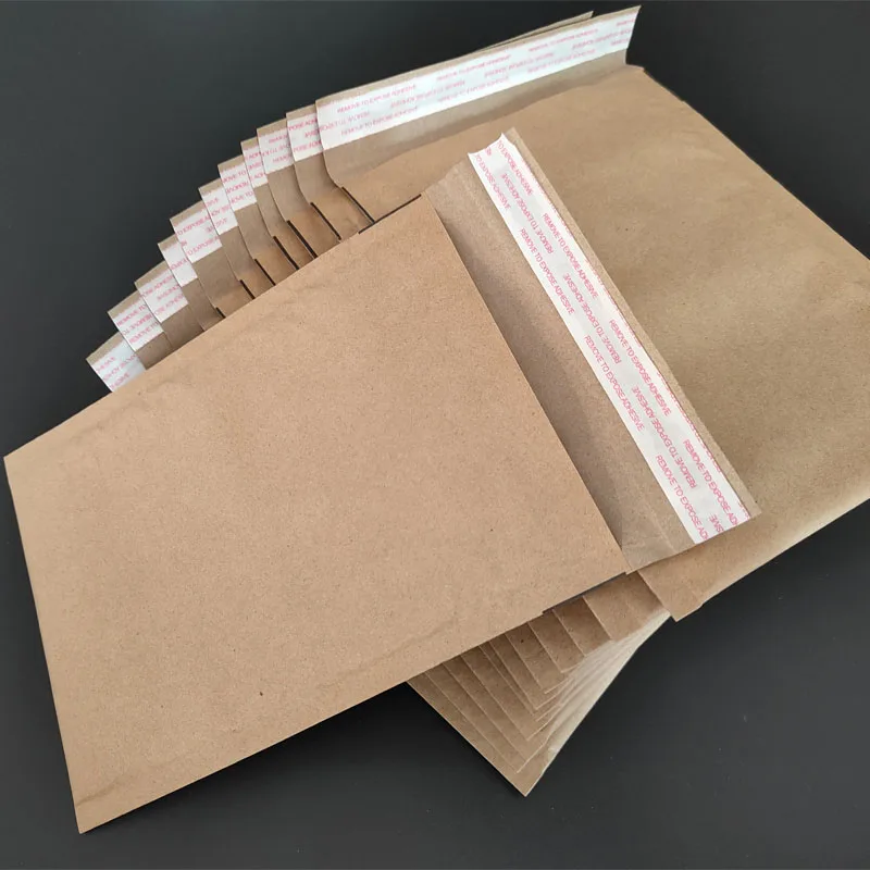 12Pcs Kraft Honeycomb Mailers Thick Padded Packing Envelopes Shipping Premium Recycled Paper Degradable Express Protect Bags