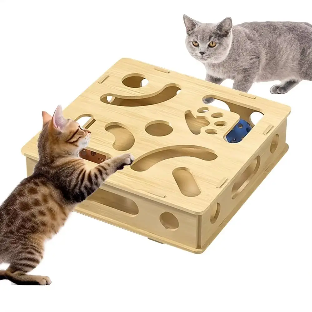 

Creative Interactive Cat Puzzle Box Detachable Funny Pet Puzzle Track with Feather and Balls Household Cat Exercise