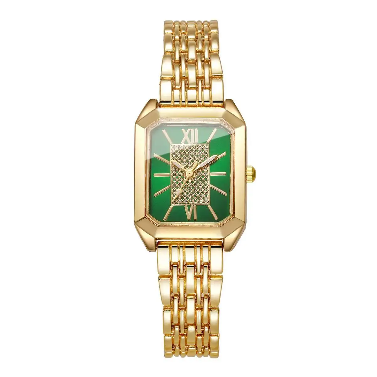 Mode Rectangle femmes montres dames bracelet en acier inoxydable montres à Quartz Reloj Mujer (sans boîte)