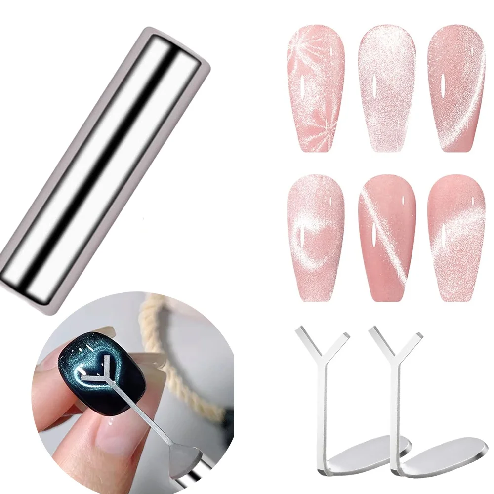 1/2/3/4 stks Y-vormige Hart Cat Eye Gel Magneet Set Liefde Hart Magneet Magnetische Nagel Stok Voor Gel Nagellak DIY Manicure Tool 69S