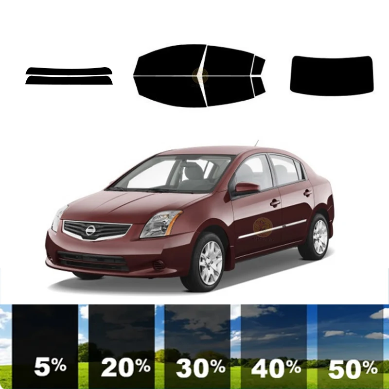 precut Removable Window Tint Film For Car 100% UVR 5%-35%VLT Heat Insulation Carbon ﻿For NISSAN SENTRA 4 DR SEDAN 2007-2012