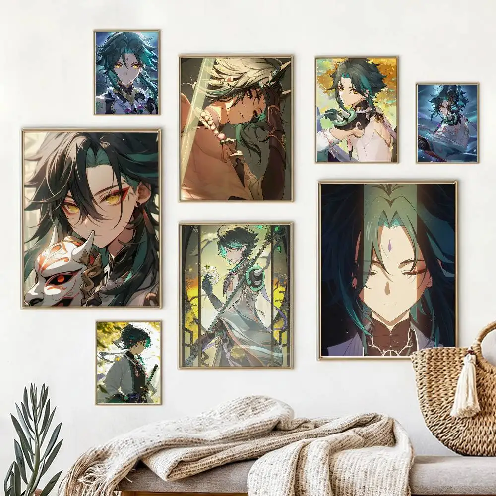 

G-Genshin I-Impact X-Xiao Poster High Quality Dorm Living Room Aesthetic Wall Decoration Painting Stickers Gift