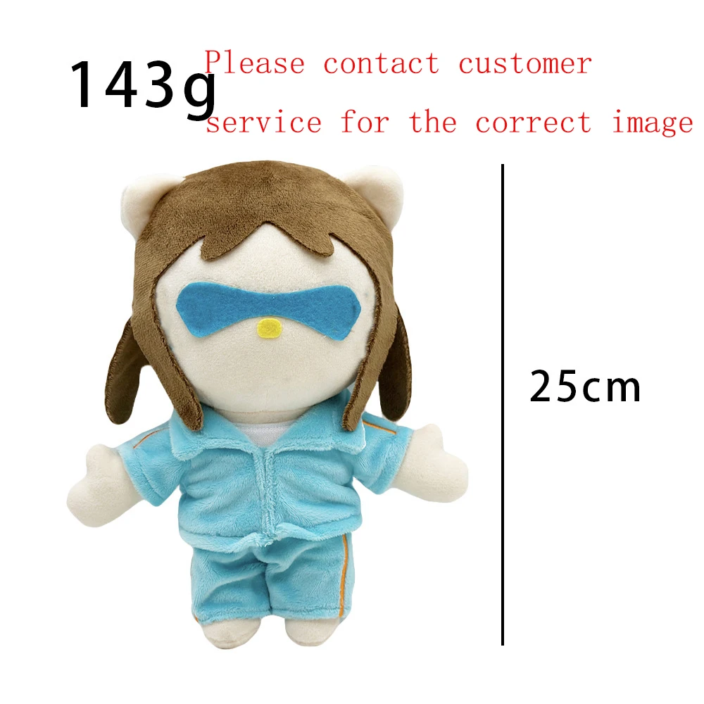 

25cm Cute Swift Light Blue Tracksuit with Blue Eye Mask Plush Toy for Dorm Room Decoration