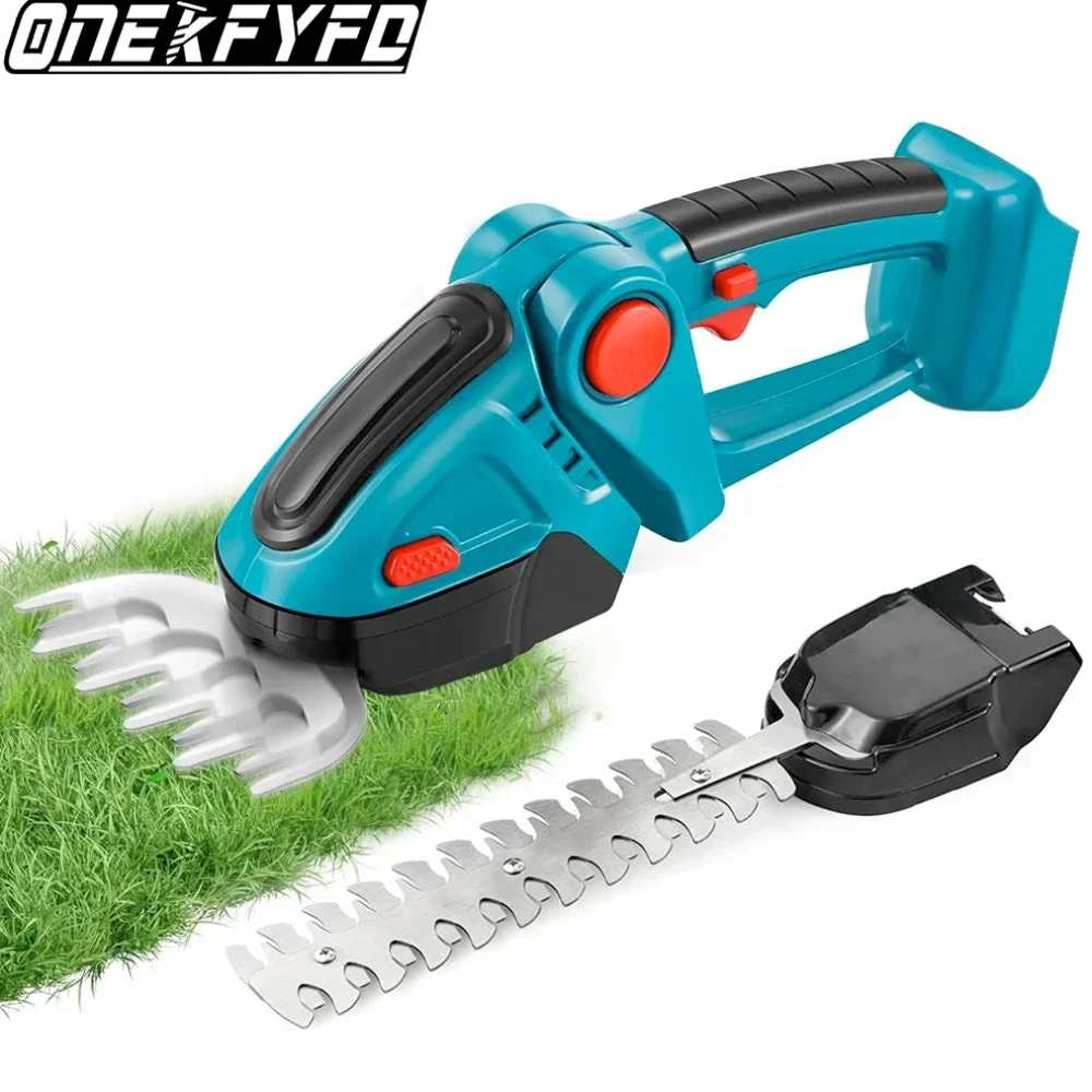 

2 IN 1 Cordless Electric Hedge Trimmer Rechargeable Handheld Household Shrub Weeding Pruning Mower Garden Tools