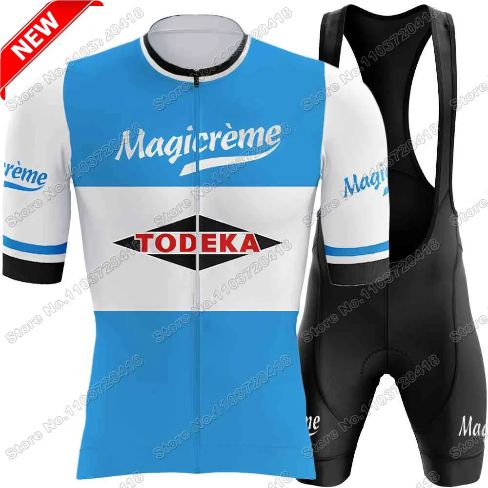 2024 Vintage Team Magicreme Cycling Jersey Set Summer Retro Cycling Clothing Men Short Sleeve Kit Road Bike Shirt Bib Shorts