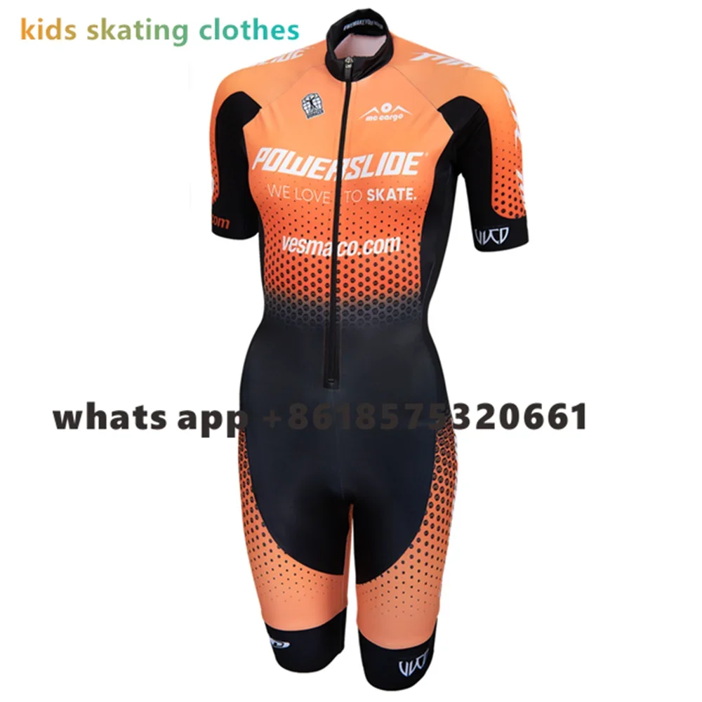 Powerslide Child Skating Speed Skating Suit Kids Practice Training Inline Speed Skating Short Sleeve Triathlon Race Clothing2022 - view 3