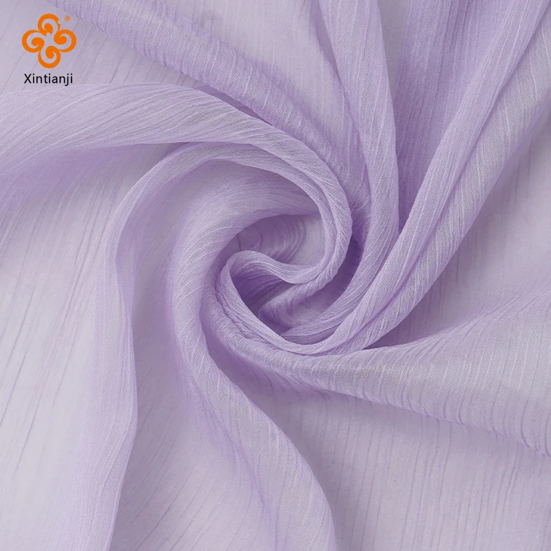Chiffon Fabric By Meter Wrinkle Sheer Crepe Chiffon Lightweight Material For Wedding Veil Bridal Gown Party Decor DIY Sewing