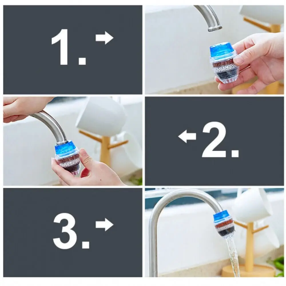 5-layers Water Tap Filter Kitchen Faucet Nozzle Water Purifier Kitchen Bathroom Tap Filter Adapter Practical Home Hardware