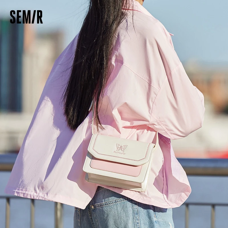 

Semir Bag Small Square Bag Women 2024 New Textured Fashion Butterfly Crossbody Bag Daily Simple Commuter Shoulder Bag