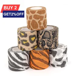 1/2/6 pcs Animal Printed Self Adhesive Tattoo Elastic Bandage 4.5m Sports Wrap Tape for Finger Joint Knee First Aid Kit Pet Tape