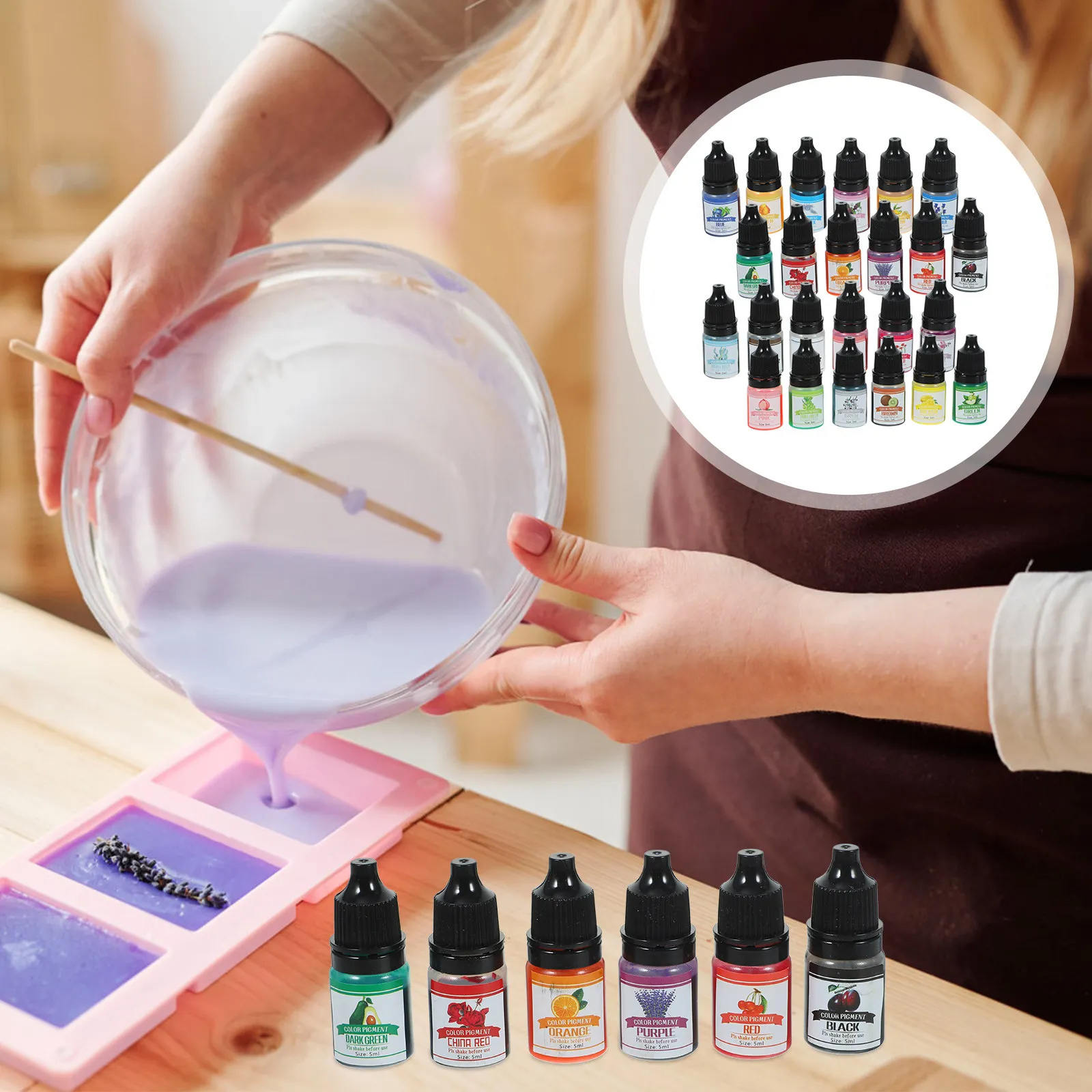 1 Box Premium DIY Aromatherapy Colorant Epoxy Resin Diffusion Pigment Handmade Scented Soap Colorants Home Use