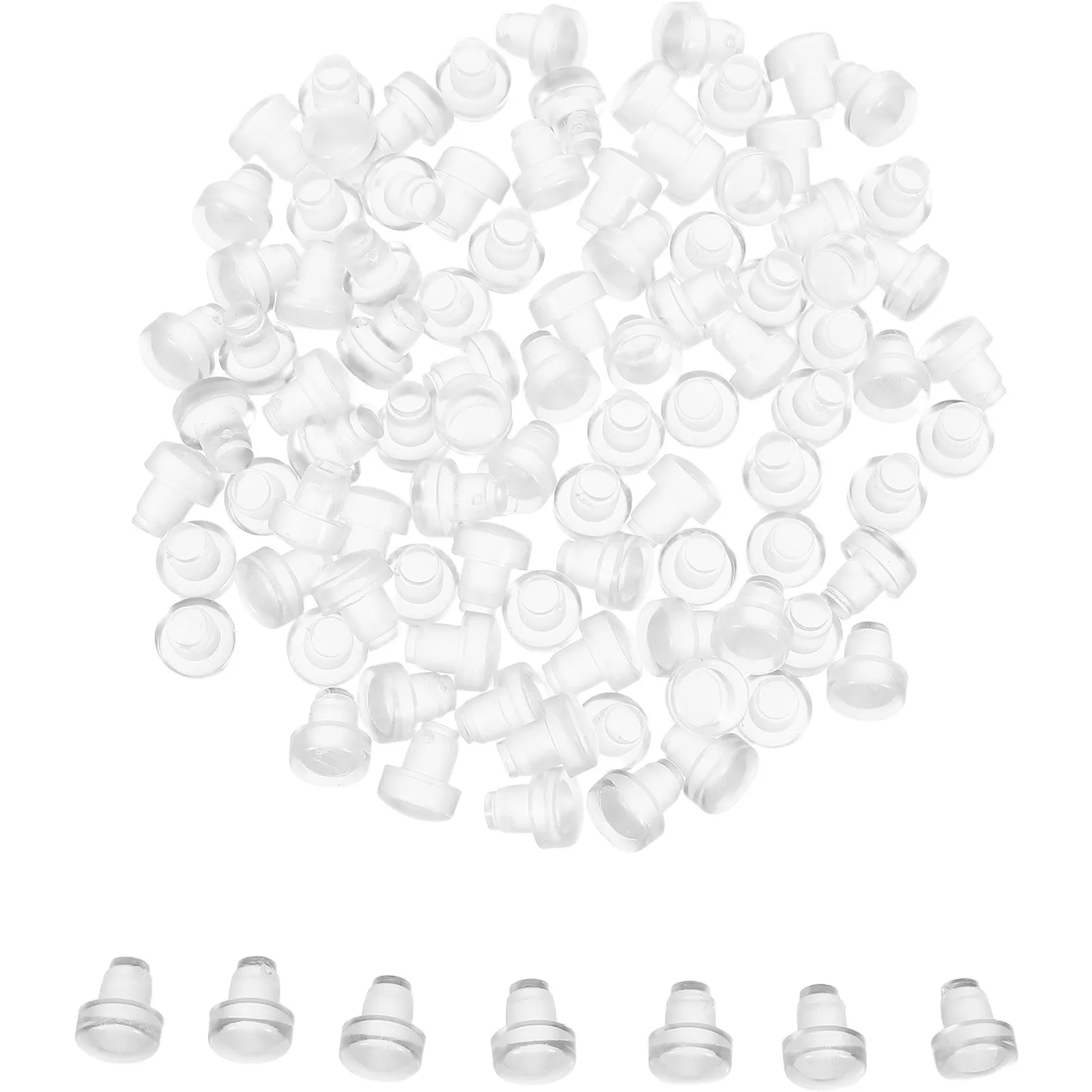 100Pcs Clear Round Chair Leg Caps Transparent Non-Slip Plastic Tube End Plugs Furniture Feet Protectors Chair Foot Covers Floor